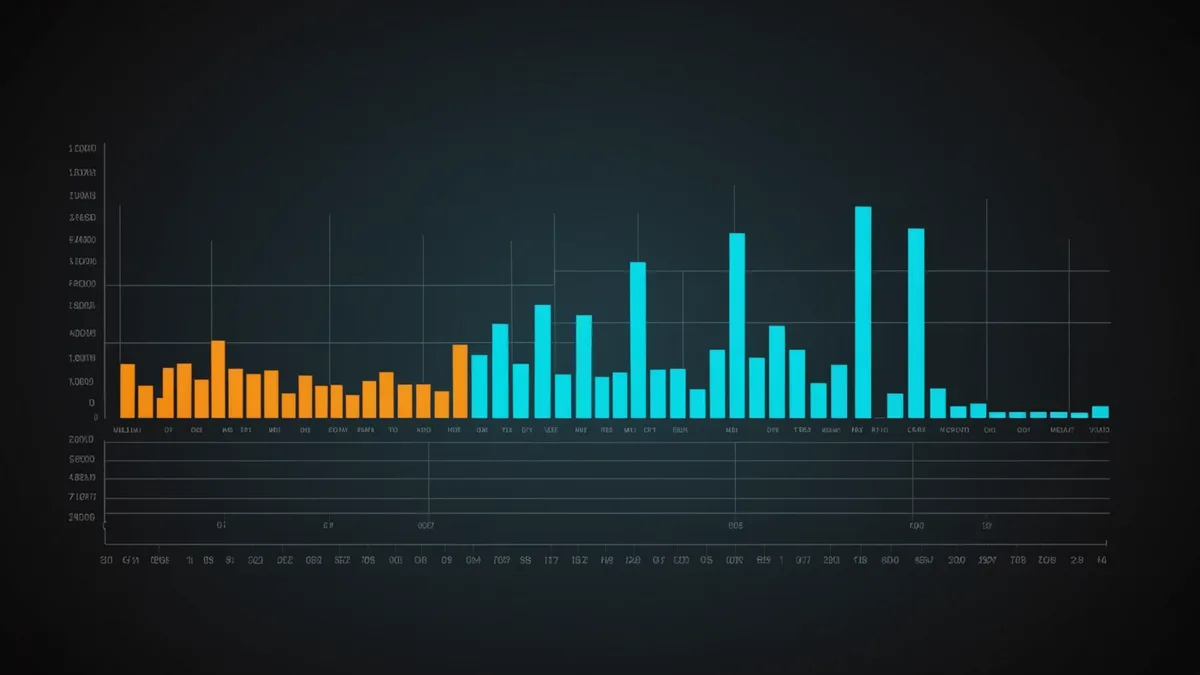 Abstract timeline visualization showing millisecond-level processing stages