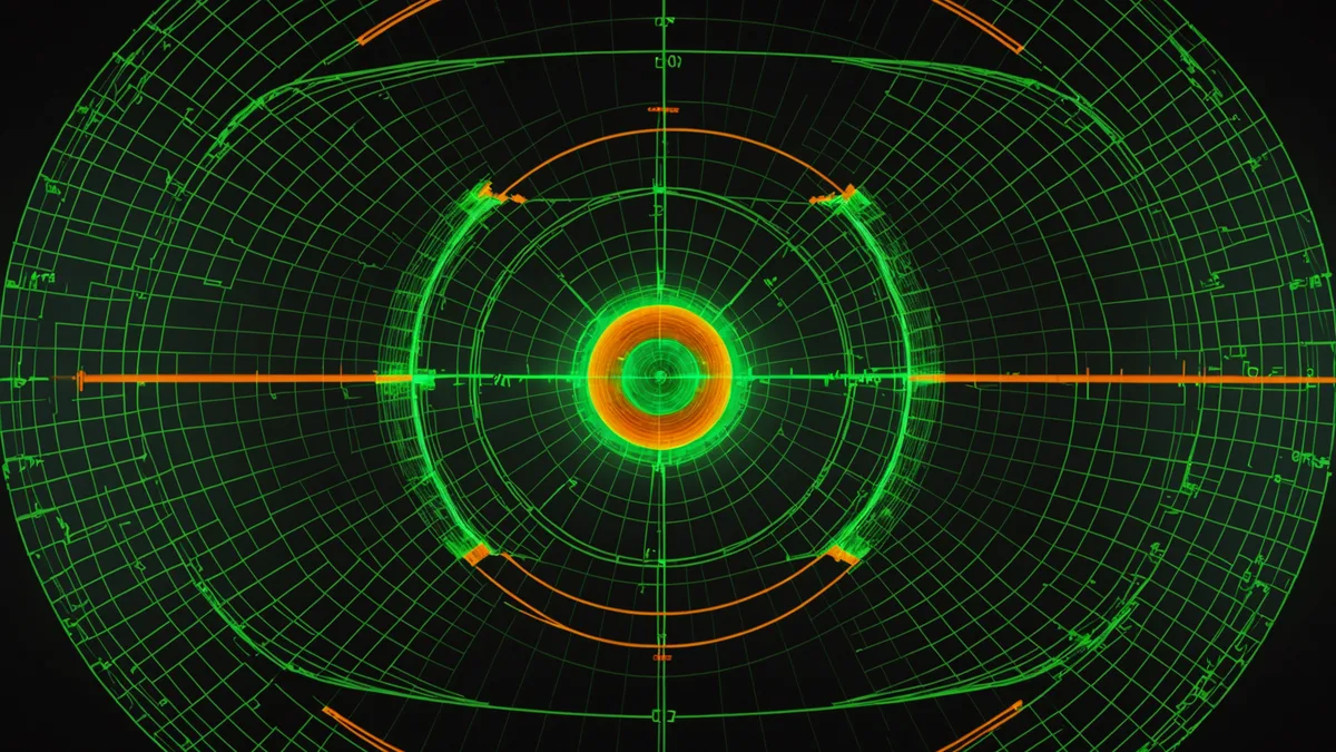 Multi-spectrum sensor visualization showing overlaid radar and infrared detection layers